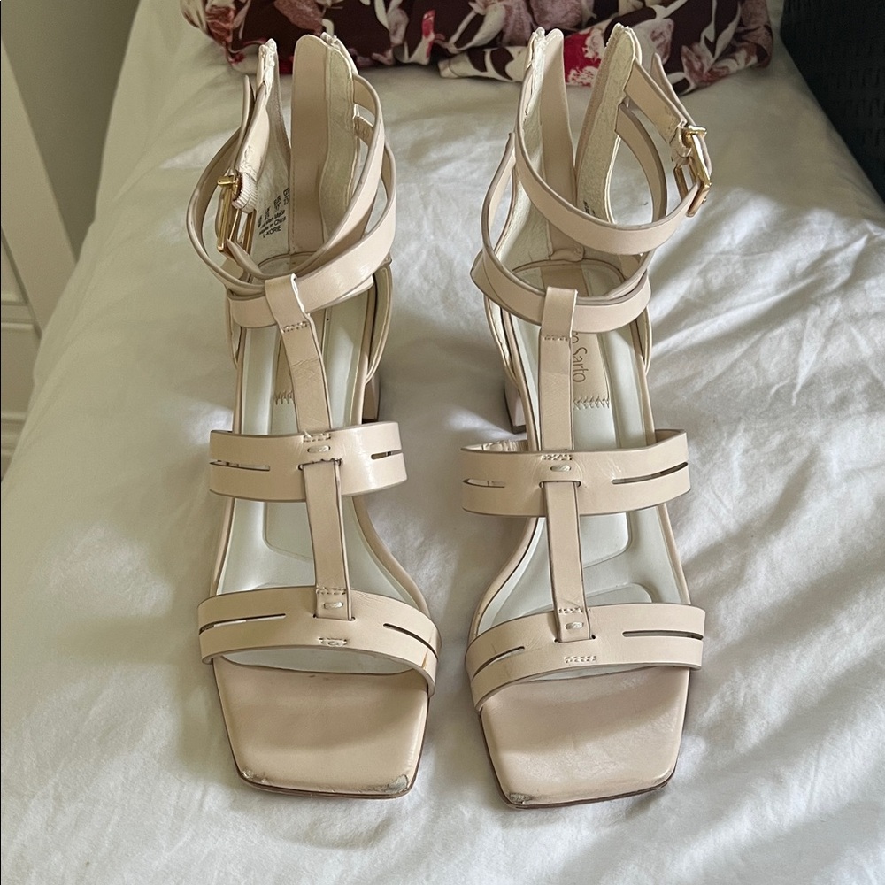 Franco Sarto Beige Strappy Heels